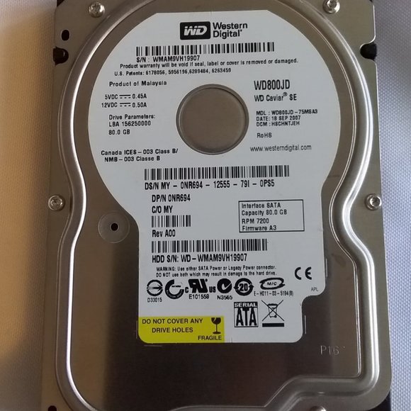 Western Digital Caviar SE 80 G hard drive - Picture 1 of 1